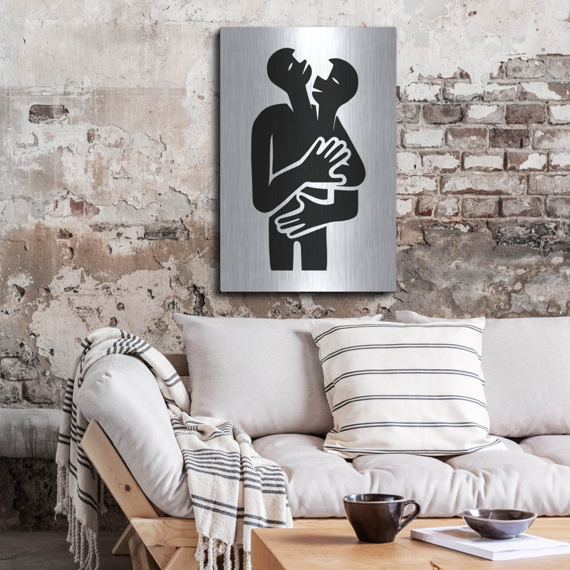 «Abstract Hug No 2» par Andreas Magnusson, art mural en métal, 24 po x 36 po