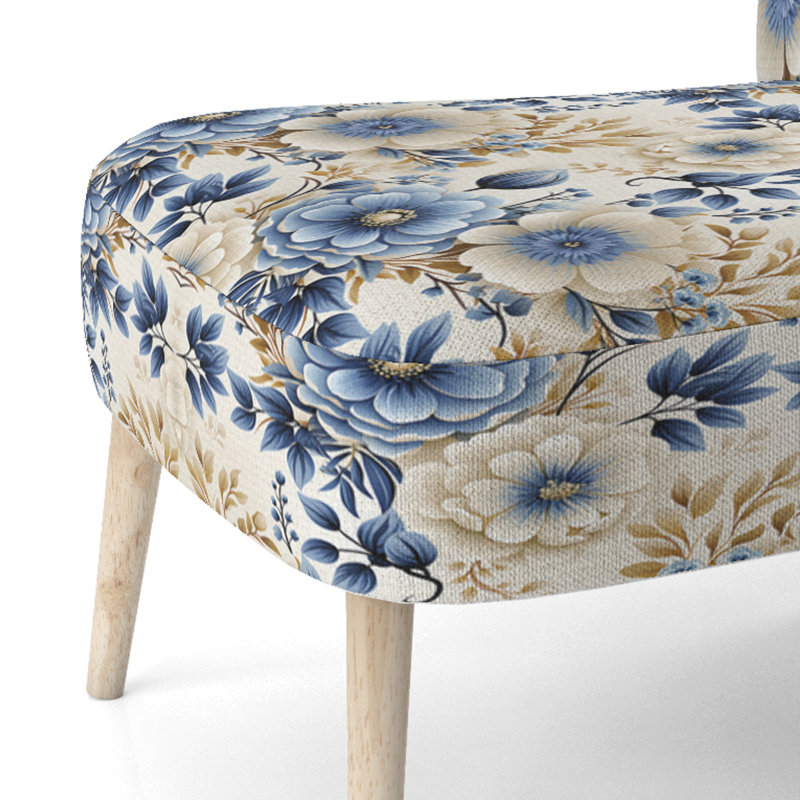 Chaise d'appoint rembourrée Classic Blue Harmony Bouquet