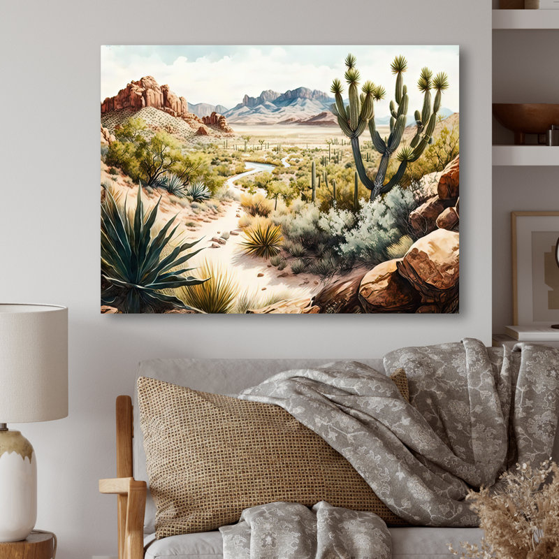 Arizona Desert II - art mural occidental, H 12 po x l 20 po x P 1 po, Toile tendue