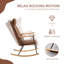 Chaise berçante moderne avec coussin - rembourrage en métal, assise en éponge douce, élégante pour la maison-1349446405