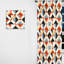Motif de mosaïque rustique orange et beige - Rideau obscurcissant géométrique abstrait - 1 panneau-107598890