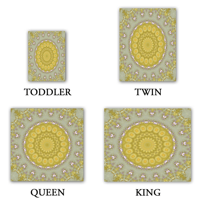 Polyester Duvet Cover, 1 Twin Duvet Cover + 1 Standard Sham, Yellow/Gray