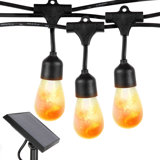 12-Light 27 ft. Outdoor Solar Hanging LED 1-Watt S14 2700K Warm White Bulb String Lights