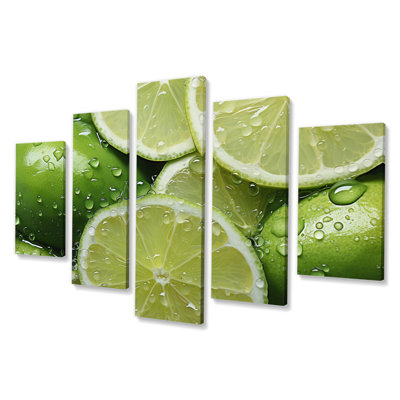 «Fruit Tangy Lime Pointillism on Canvas», reproduction de 5 pièces