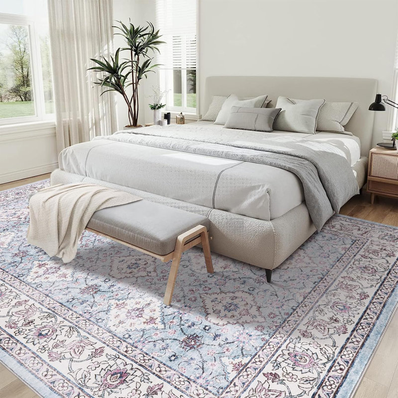 Area Rugs Living Room Rug , Non-Slip, Machine Washable, Low Pile Oriental Rugs, Soft Carpet for Living Room, Bedroom, Dining Room