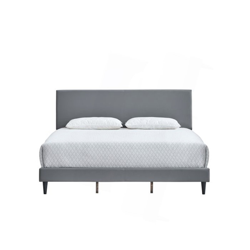 Lit (matelas non inclus), Gris clair, Grand lit