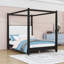 Wooden Canopy Platform Bed with Headboard and Slats-1573713229-1573713227