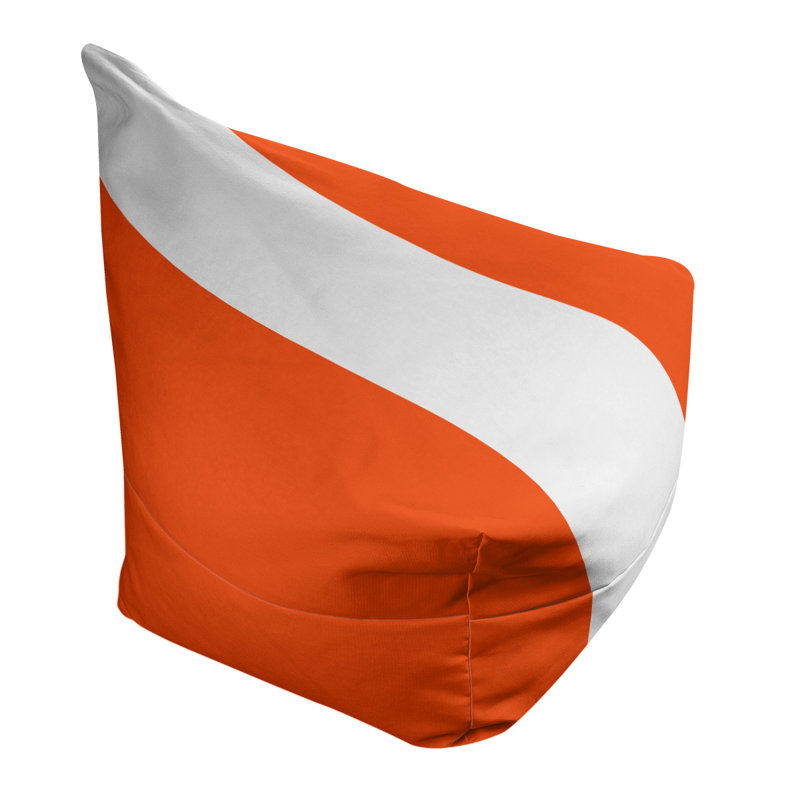 Bean Bag Cover, 30" H x 27" W x 2" D, Orange/White