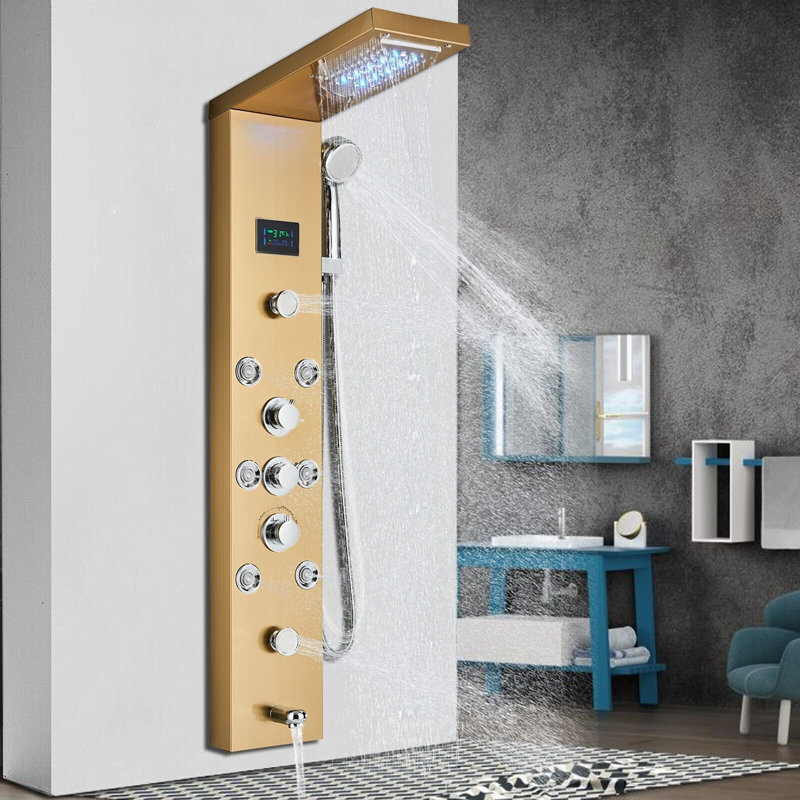 Jets à DEL avec système de massage à jet d'eau, Brushed Gold