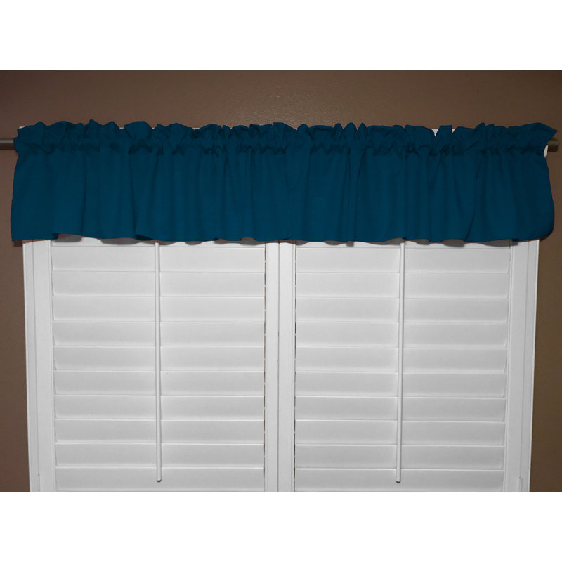 Pastorella Solid Colour Tailored Window Valance, 58" W x 16" L, Teal