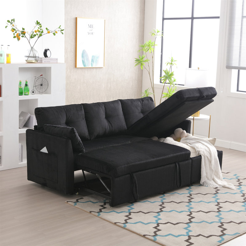 Modular L-Shaped Sofa, Modular Long Sofa With Reversible Chaise Lounge, Sofa Bed, Sleeper Sofa, Modular Sofa Combination With Storage Seats