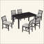 Ensemble de table de salle à manger 7 pièces pour 6 personnes et 1 table de salle à manger rectangulaire en bois pour 6 personnes avec chaises rembourrées pour la salle à manger et la cuisine-24562787
