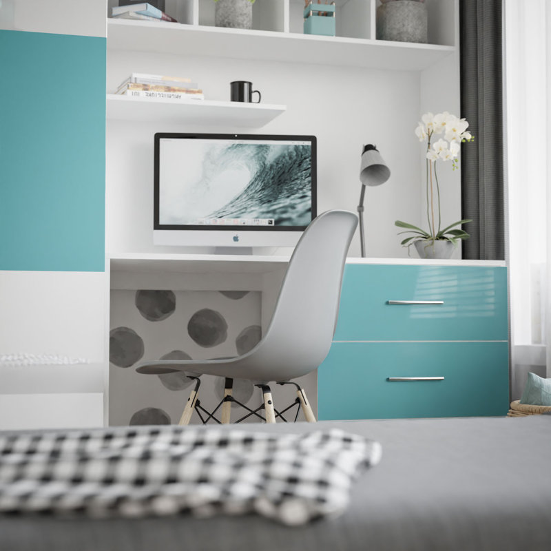 Fortner 90 X 200 Cm Bedroom Set, Turquoise