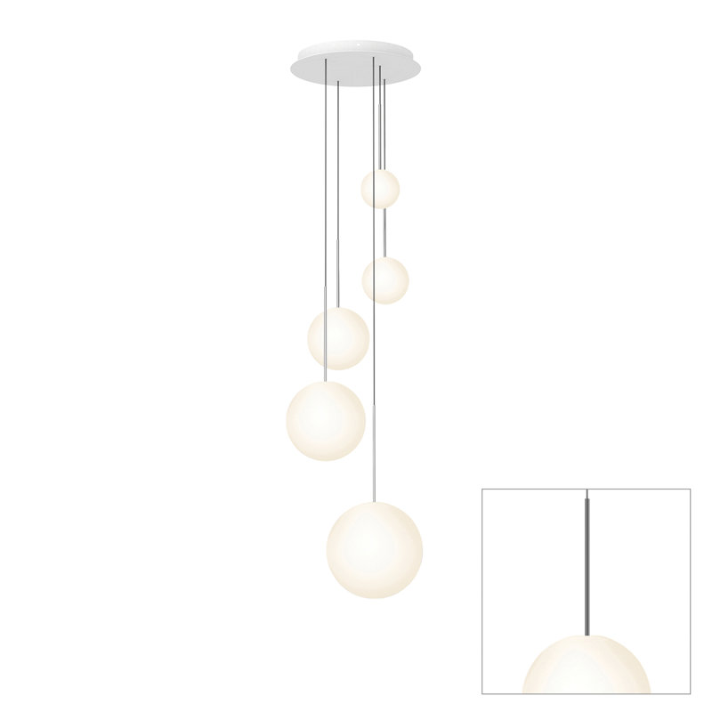 Lustre suspendu sphère Bola, H 118,4 po x l 17 po x P 17 po, Bronze industriel
