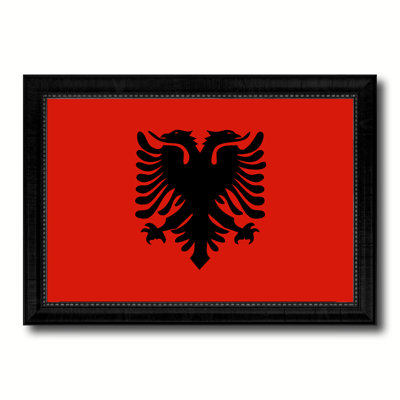 "albanie country flag" , reproduction d’art sur toile encadrée