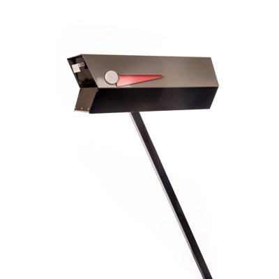 Steel Post Mounted Mailbox with Magnetic Closure