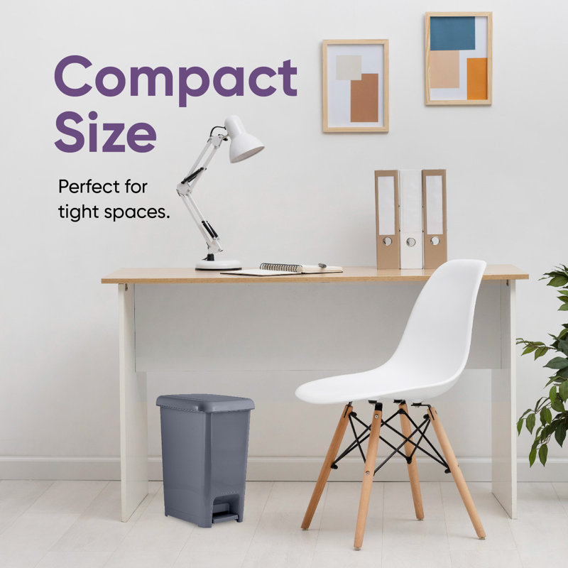 Step On Trash Can, Black, 6.5 Gallon