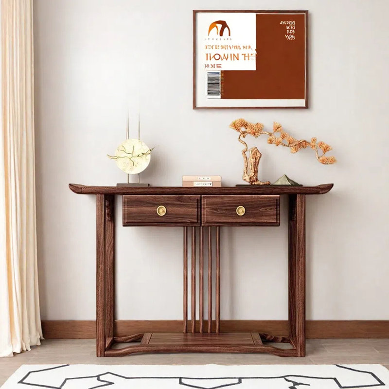 Nouvelle table d'entrée en bois massif de style chinois, H 34,6 po x l 47,2 po x P 13,8 po