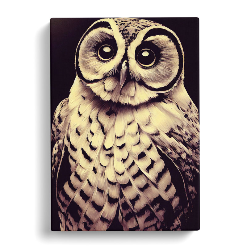 Owl Portrait No.4 - Wrapped Canvas, 60cm H x 40cm W x 3cm D