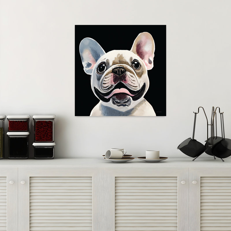 Contemporary The Bulldog With Pet Dog Art by Seven Trees Design - Wrapped Canvas Print, 45.72 cm H x 45.72 cm W