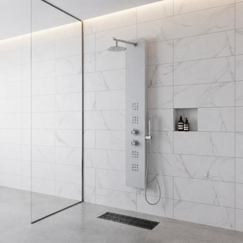 Veld Series 64'' Shower Panel with Adjustable Shower Head