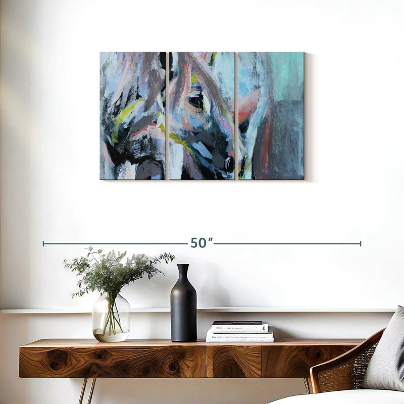 Peinture de cheval I, H 20 po x l 33 po