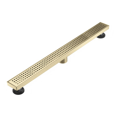 FirmBase 36" Brushed Gold linear grid drain