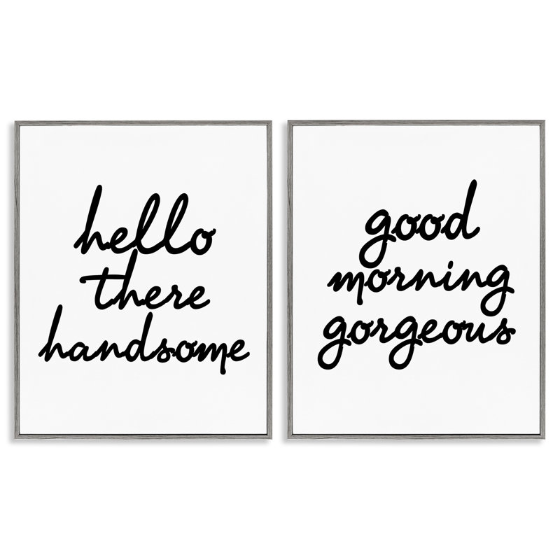 «Handsome & Gorgeous Greetings», 2 pièces, encadrée par House of Lulu, Estampe numérique Farmhouse, H 16 po x l 20 po