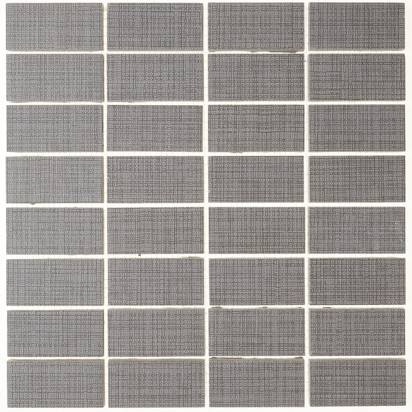 1" x 3" Ceramic Mosaic Tile in Modern Text Medium Gray