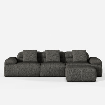 Modern Cloud Modular Sectional Sofa,Compressed L Shaped Couch with Ottoman