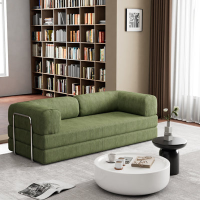 82" Modern Convertible Sleeper Sofa Bed with Stainless Steel Frame for Living Room