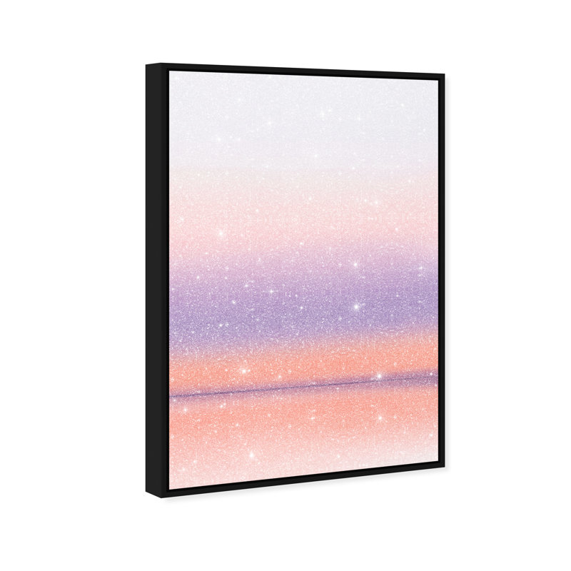 Peach Coastline Print by Oliver Gal, 16"H x 11"W, Black Floater Frame
