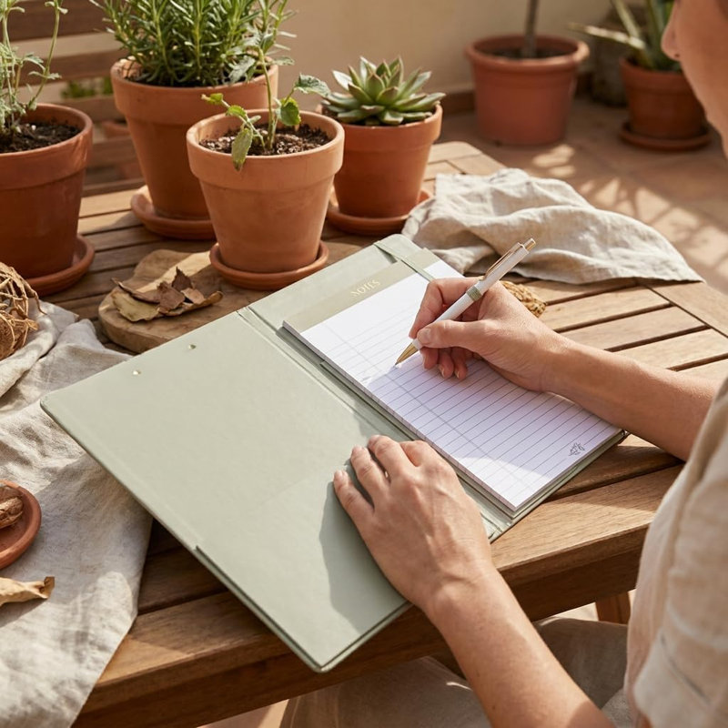 Porte-documents avec bloc-notes et pochette intérieure Aesthetic