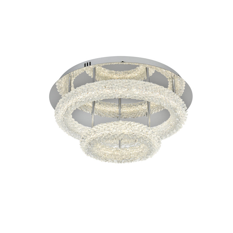 Brindalla LED Flush Mount, Satin Gold, 10" H x 22" W x 22" D