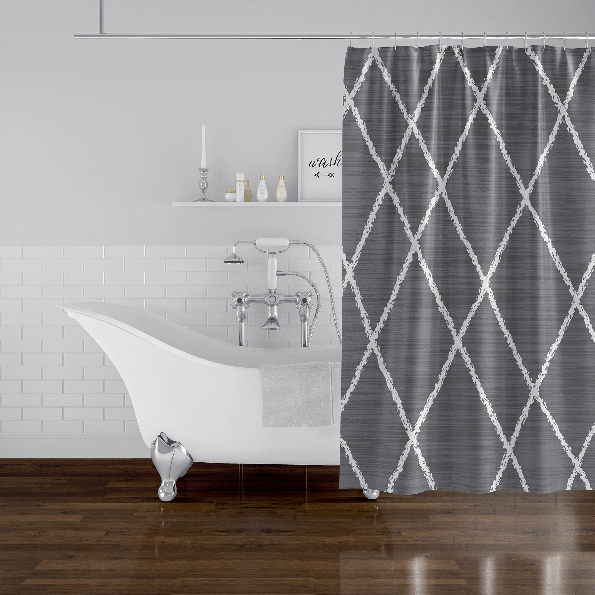 KAVKA DESIGNS Lebanon Geometric Single Shower Curtain | Wayfair