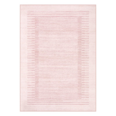 Celeta Washable Striped Living Room Area Rug Non-Slip Berber Stripe Area Rugs for Bedroom Girls
