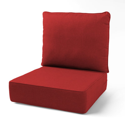 Coussins de patio à assise profonde de 6 po d'épaisseur 22 po x 24 po x 6 po avec housse amovible, remplacement imperméable et résistant à la décoloration pour chaise en osier, causeuse, canapé