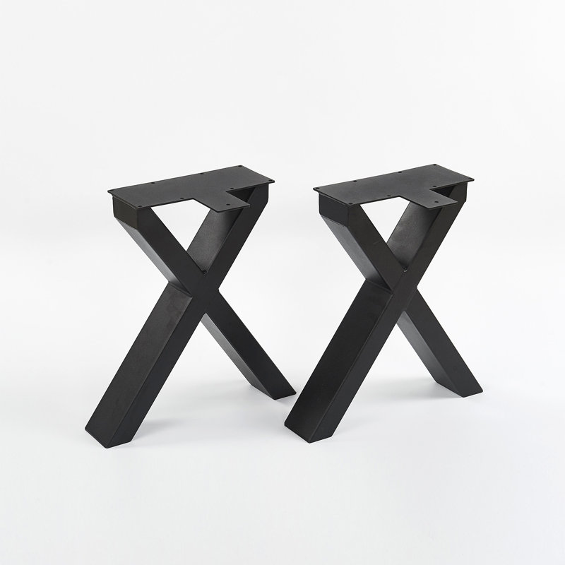 Pied de table en X, H 16 po x l 12 po x P 4 po