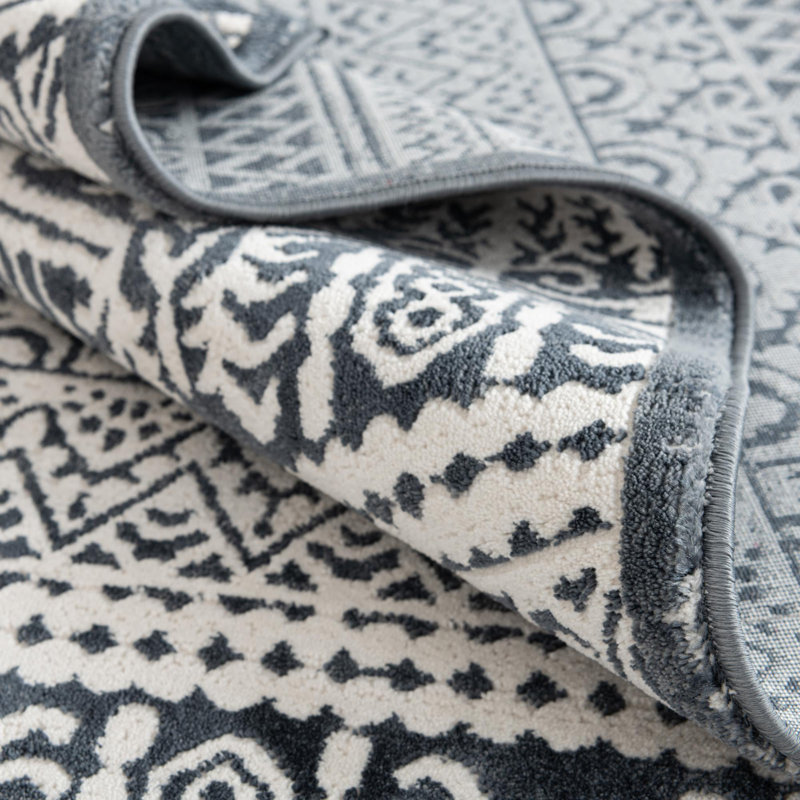 Tapis bleu-beige Southwestern / Lodge Onyxx, Tapis de couloir 2 pi 2 po x 6 pi 1 po