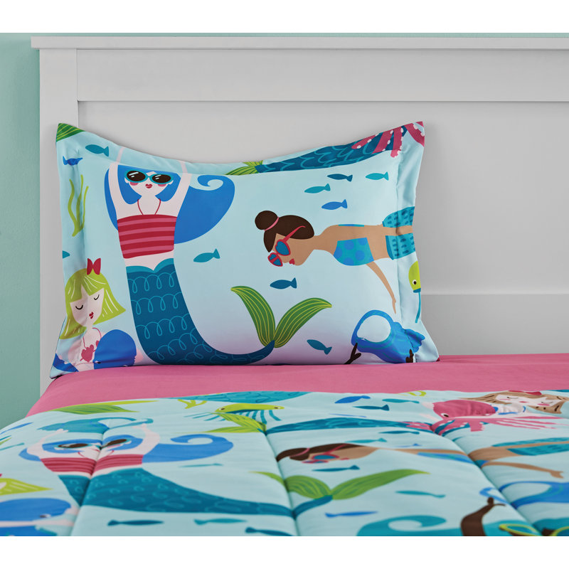 Ensemble de literie pour enfants Mermaid, Édredon simple + 5 pièces supplémentaires