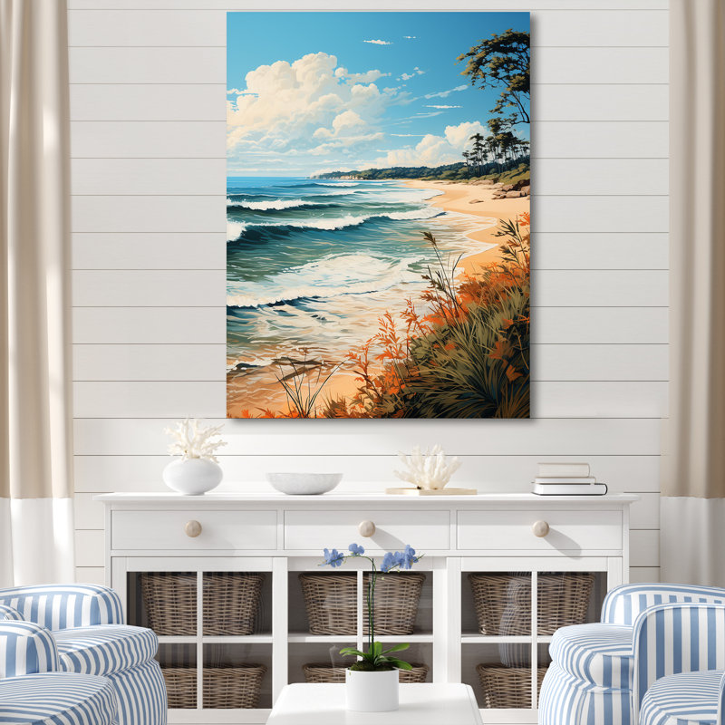 Tropical Beach Paradise - Beach Wall Art, Wrapped Canvas, 20" H x 12" W x 1" D