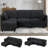 86" Chenille Modular Sofa With Adjustable Backrests, 4-Seat Sectional Couch With Usb Port And Cup Holders, L Shape Modern Sofa With Storage Space For Livingroom, Bedroom-1310586106