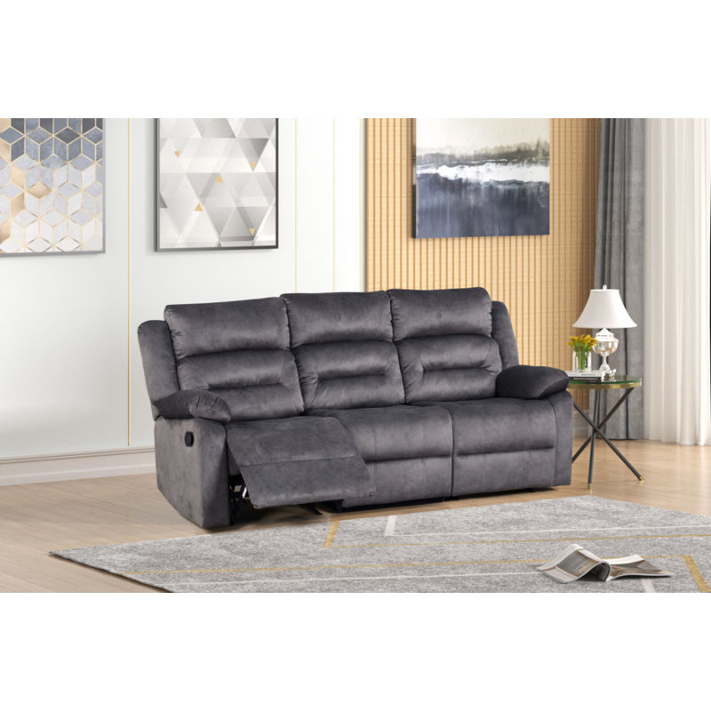 Octaviean Recliner, Manual, Blue Gray Bronzing Fabric