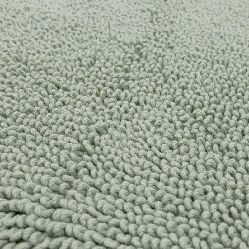 Dinuba Solid Plush Pile Stain and Fade Resistant Non-Slip Machine Washable Bath Rug, Seaglass, 21" W x 34" L