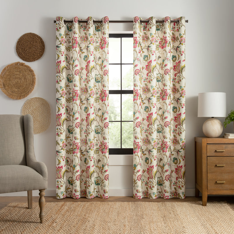 Jorma Curtain Single Panel, Red, 50" W x 63" L