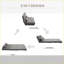 Fauteuil convertible Lazy - fauteuil convertible avec dossier / appui-tête réglable + 2 coussins | Gris foncé | Polyester-1885603790