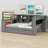 Wood Bed Frame with Storage Shelves, Drawers, LED Lighting & Charging Ports-1485783663