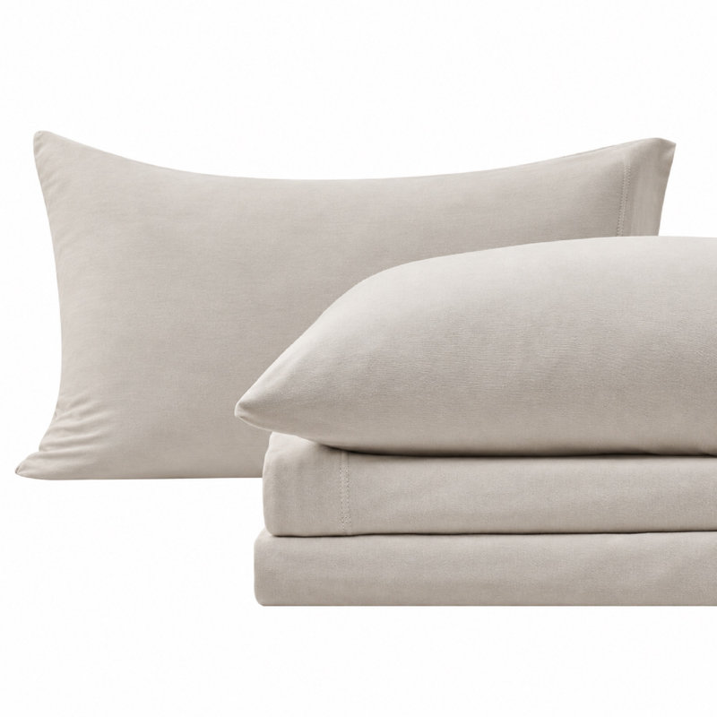 Draps en jersey de coton biologique, California King, Sand