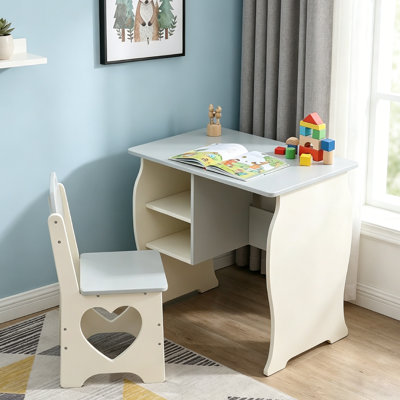 Kids Study Desk With Chair Set, Children’S Study Table For Boys And Girls