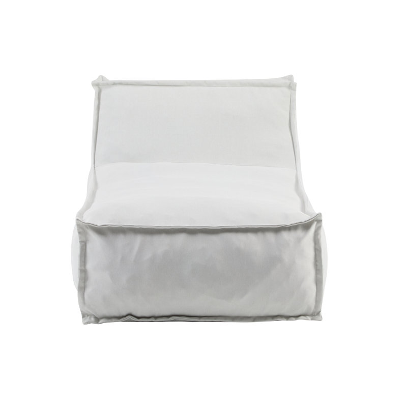Carl Outdoor Bean Bag Lounge Chair With Removable Cover, Light Gray Polyester
